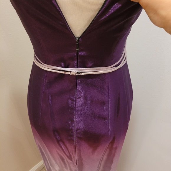 Purple Ombre Strapless Formal Gown - Picture 2 of 7
